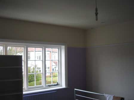 Interior wallpapering before